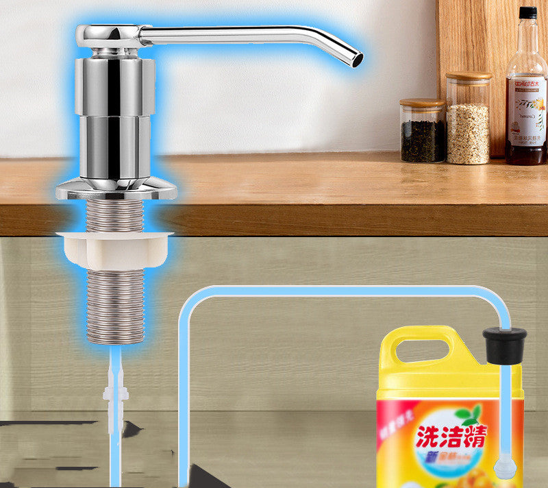 Dishwashing Liquid Presser Sink Press And Lengthen Silicone Tube Sink Head Detergent