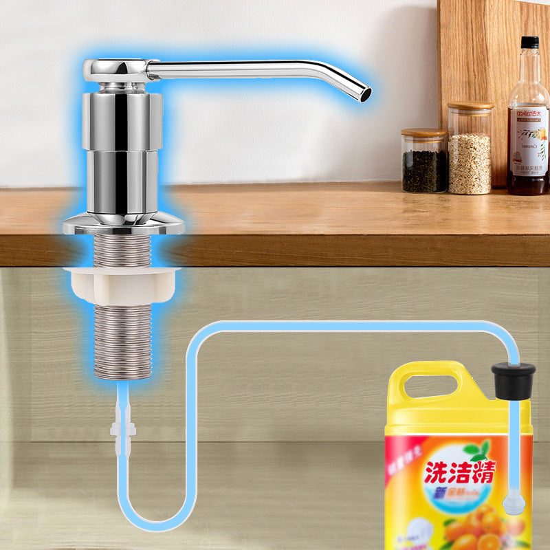Dishwashing Liquid Presser Sink Press And Lengthen Silicone Tube Sink Head Detergent