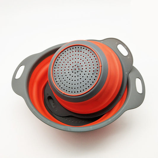 Foldable Silicone Colander Fruit Vegetable Washing Drain Basket Strainer Kitchen Colander Baskets